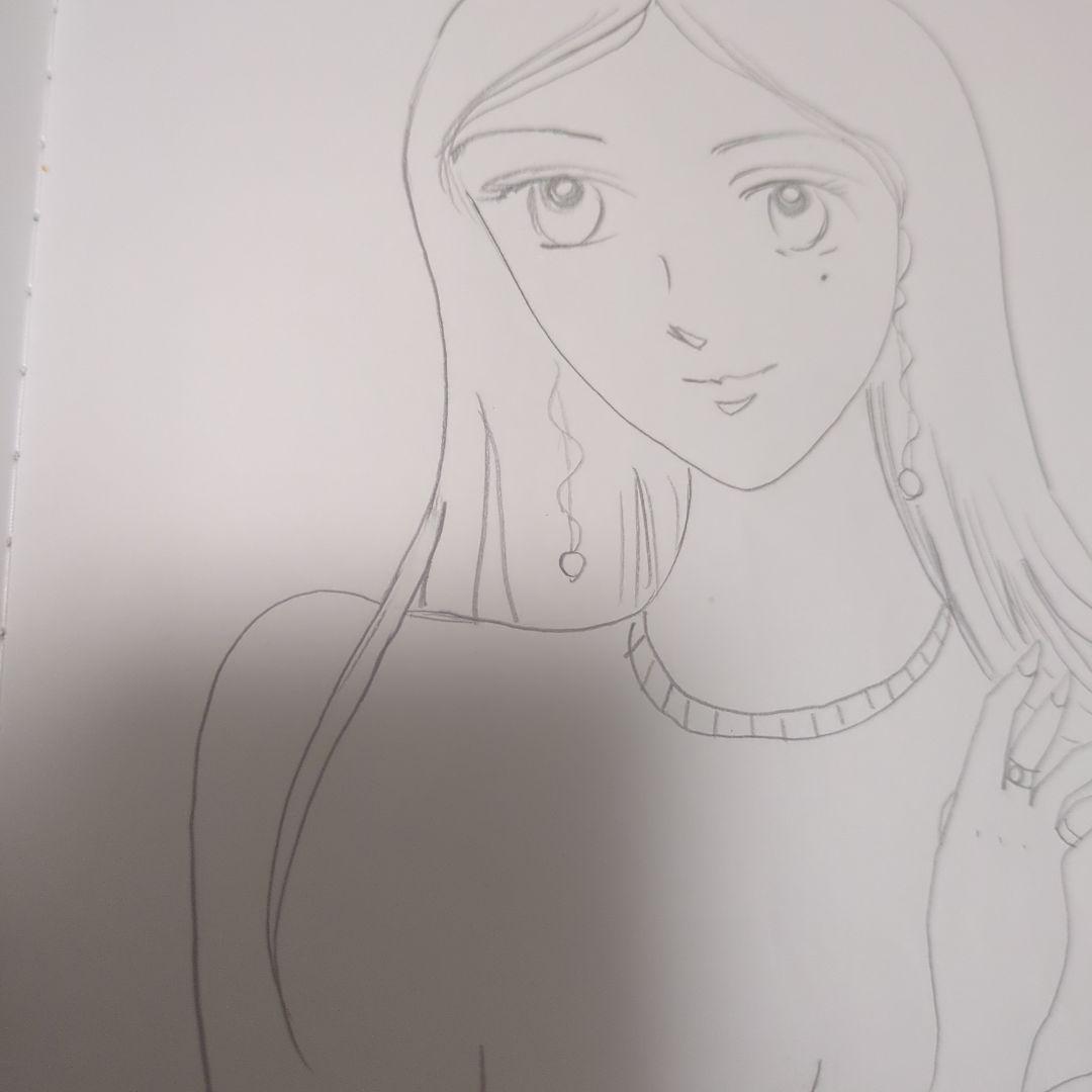 女性のポートレート イラスト 鉛筆画