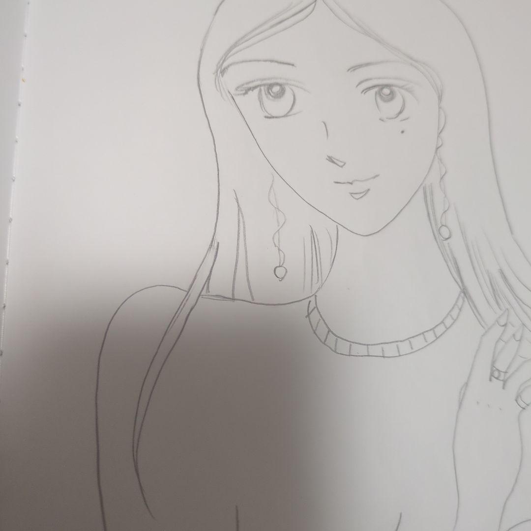 女性のポートレート イラスト 鉛筆画