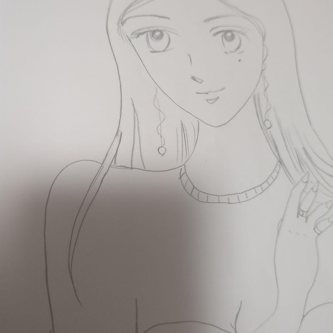 女性のポートレート イラスト 鉛筆画