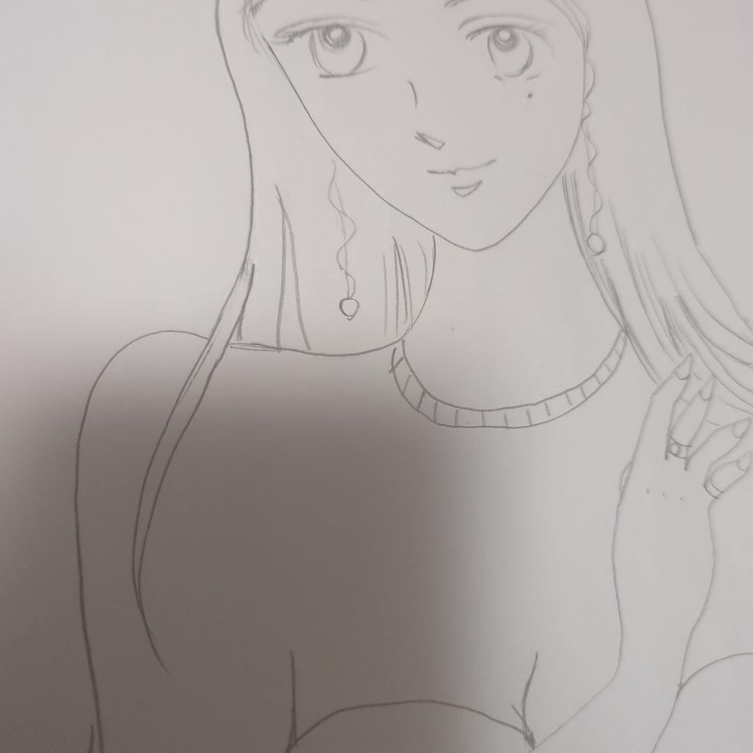 女性のポートレート イラスト 鉛筆画