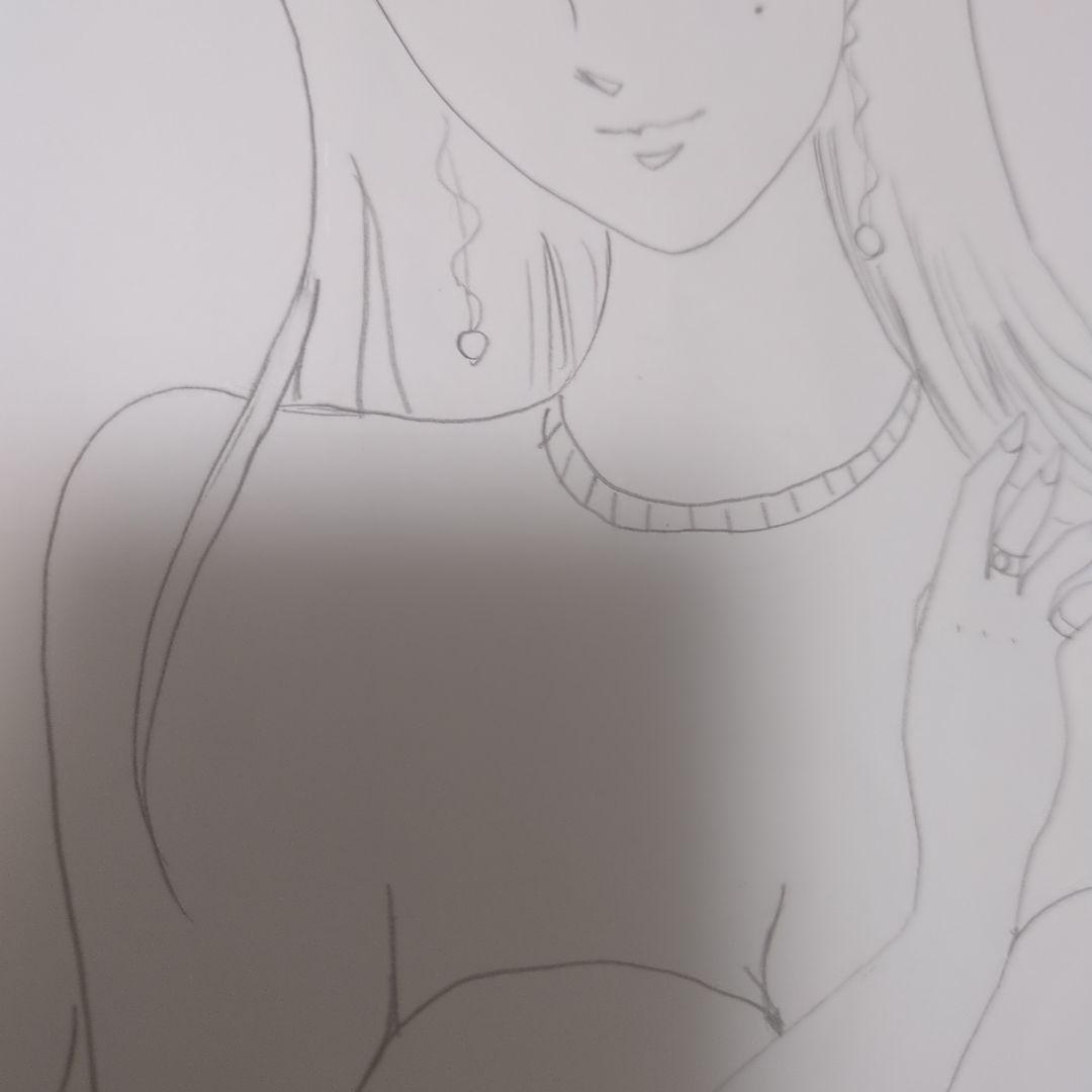 女性のポートレート イラスト 鉛筆画