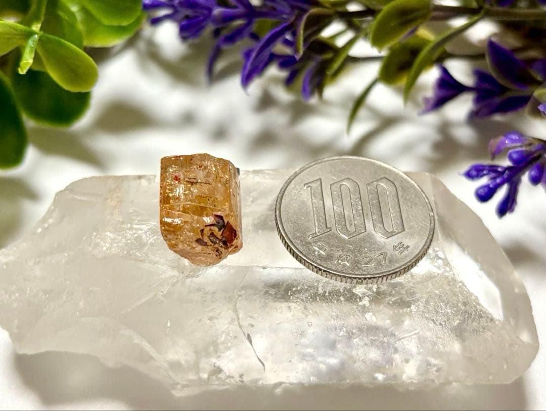 究極品質　秘蔵放出　皇帝の聖石　虹煌めくインペリアルゴールデントパーズ原石型PT