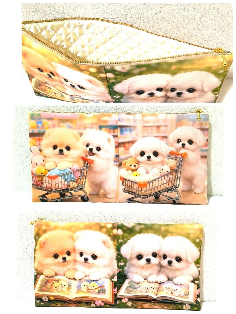 Yourelia様】ハンドメイドオーダー★犬★ハンカチ&ポーチ&ストラップ10点