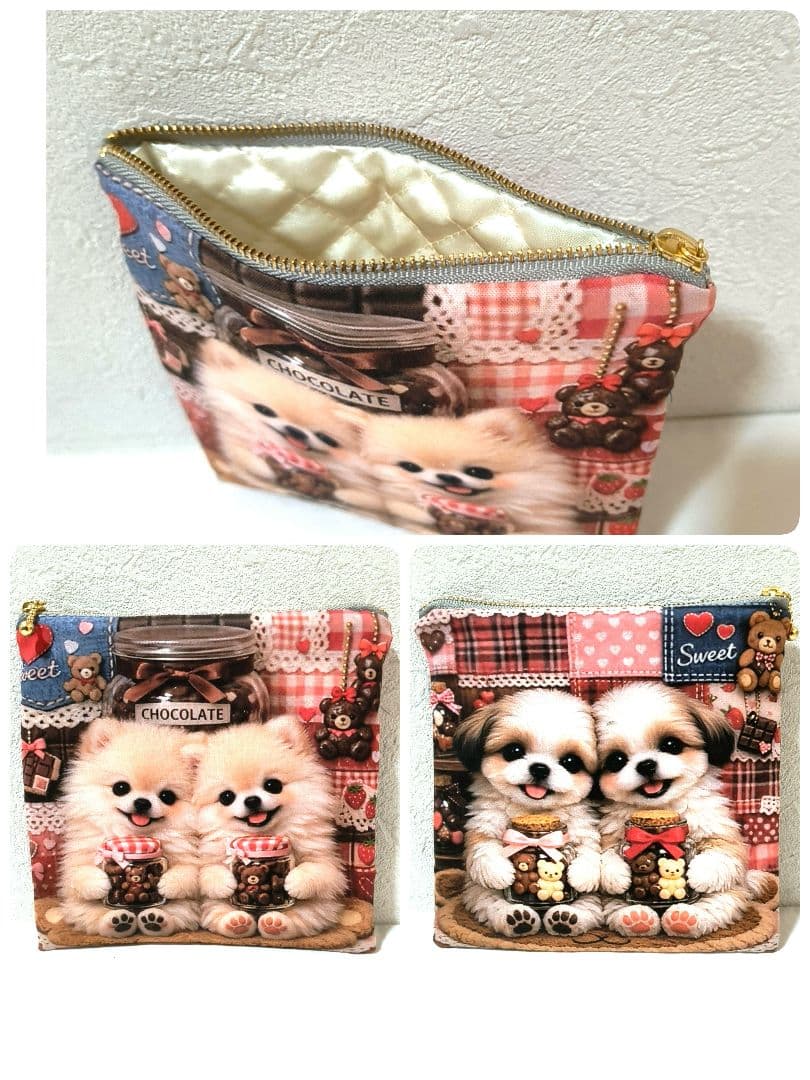 Yourelia様】ハンドメイドオーダー★犬★ハンカチ&ポーチ&ストラップ10点