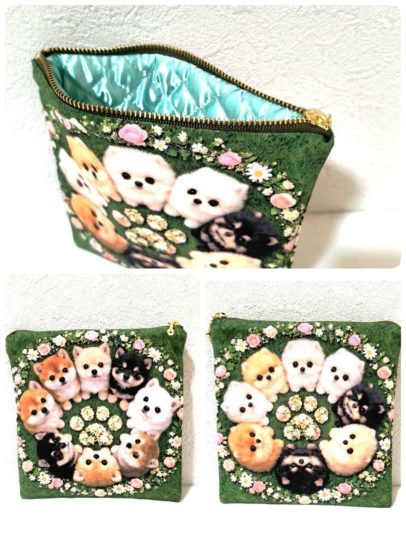 Yourelia様】ハンドメイドオーダー★犬★ハンカチ&ポーチ&ストラップ10点