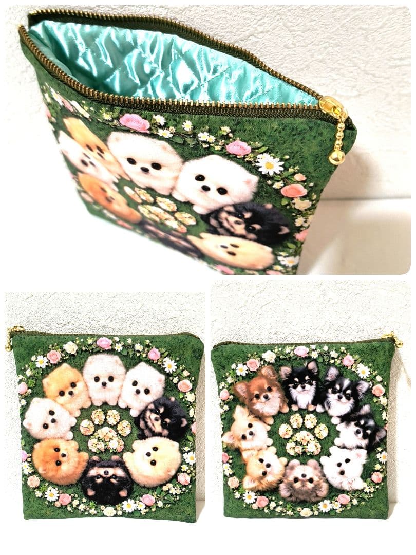 Yourelia様】ハンドメイドオーダー★犬★ハンカチ&ポーチ&ストラップ10点