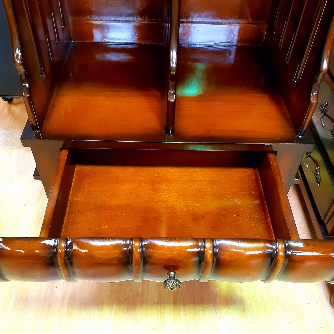 世界三大銘木　最高級マホガニー仕様　『サイドテーブル・本棚』　高級　リビング収納