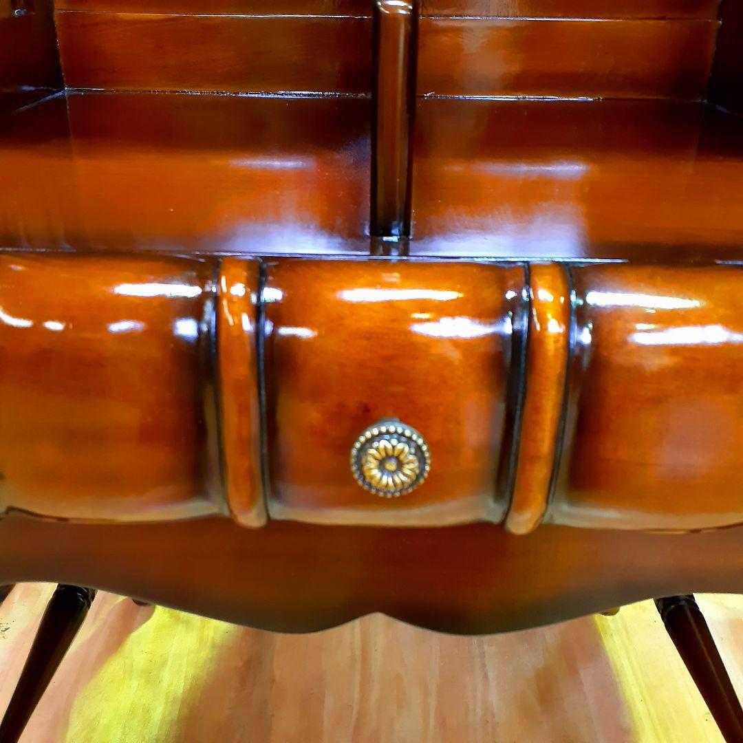 世界三大銘木　最高級マホガニー仕様　『サイドテーブル・本棚』　高級　リビング収納