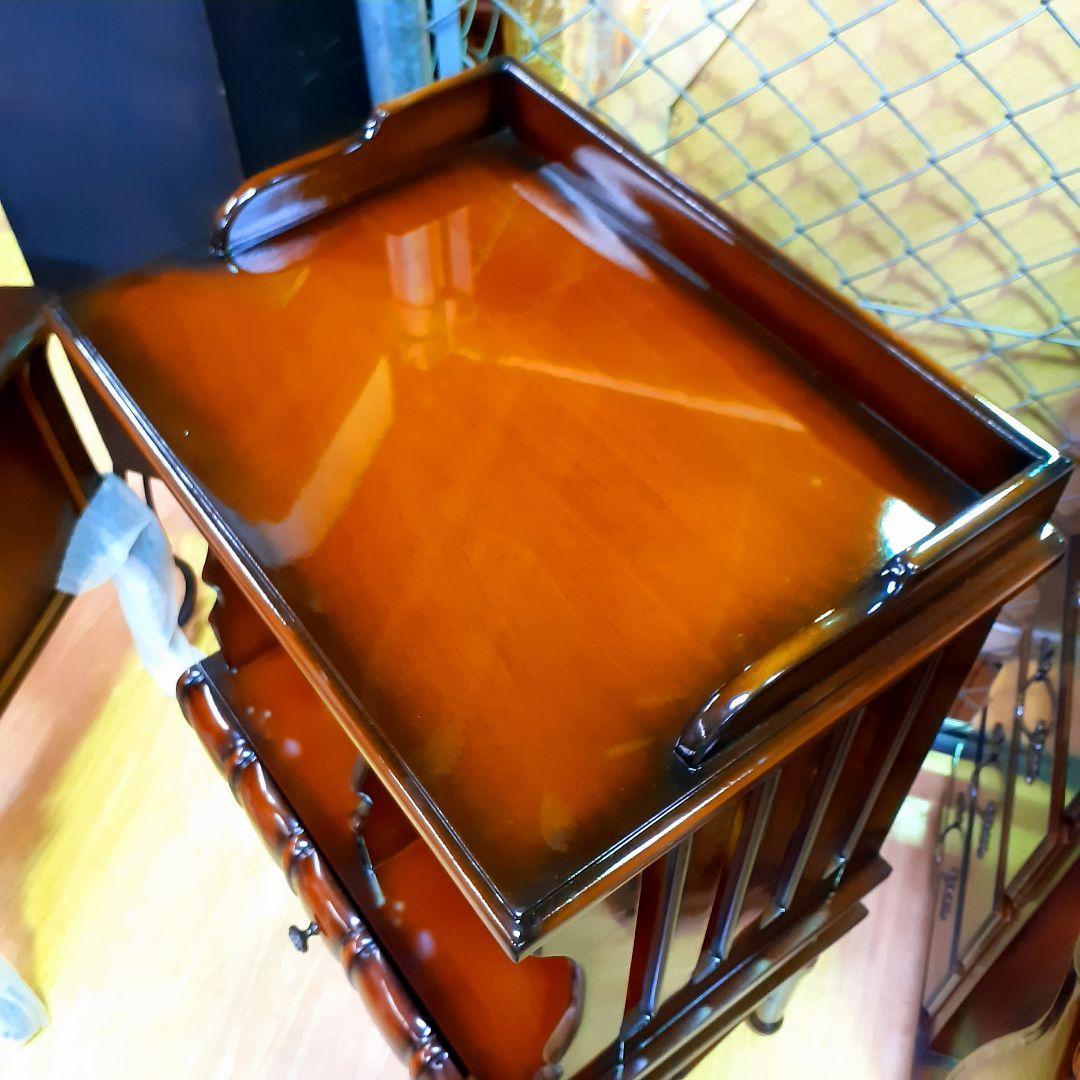 世界三大銘木　最高級マホガニー仕様　『サイドテーブル・本棚』　高級　リビング収納