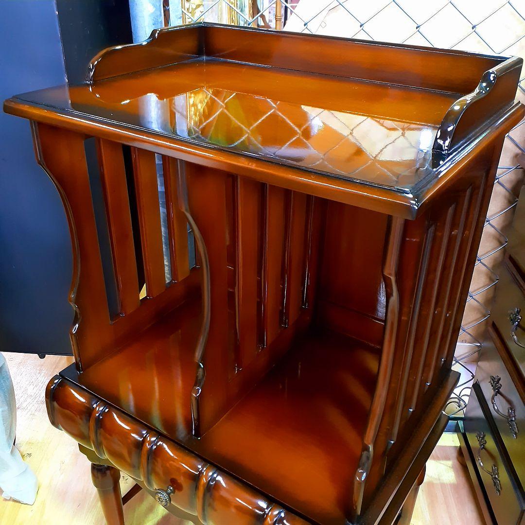 世界三大銘木　最高級マホガニー仕様　『サイドテーブル・本棚』　高級　リビング収納