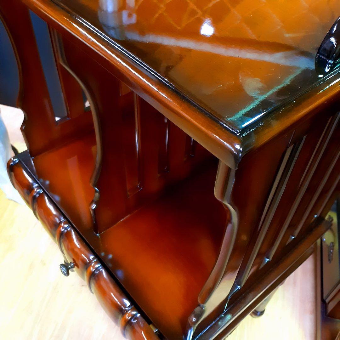 世界三大銘木　最高級マホガニー仕様　『サイドテーブル・本棚』　高級　リビング収納