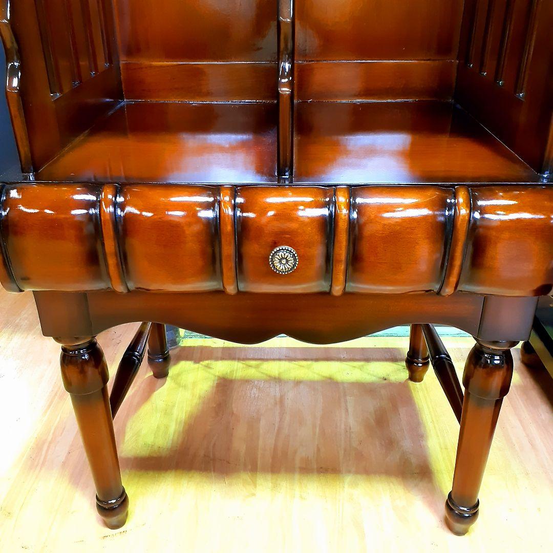 世界三大銘木　最高級マホガニー仕様　『サイドテーブル・本棚』　高級　リビング収納