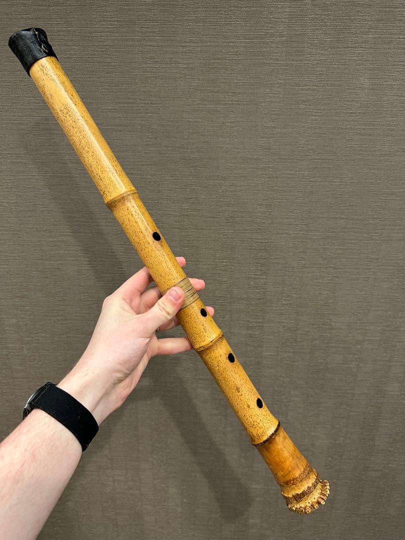 尺八　晏弘銘　ニツ判　2尺正寸管 + ソフトカバー