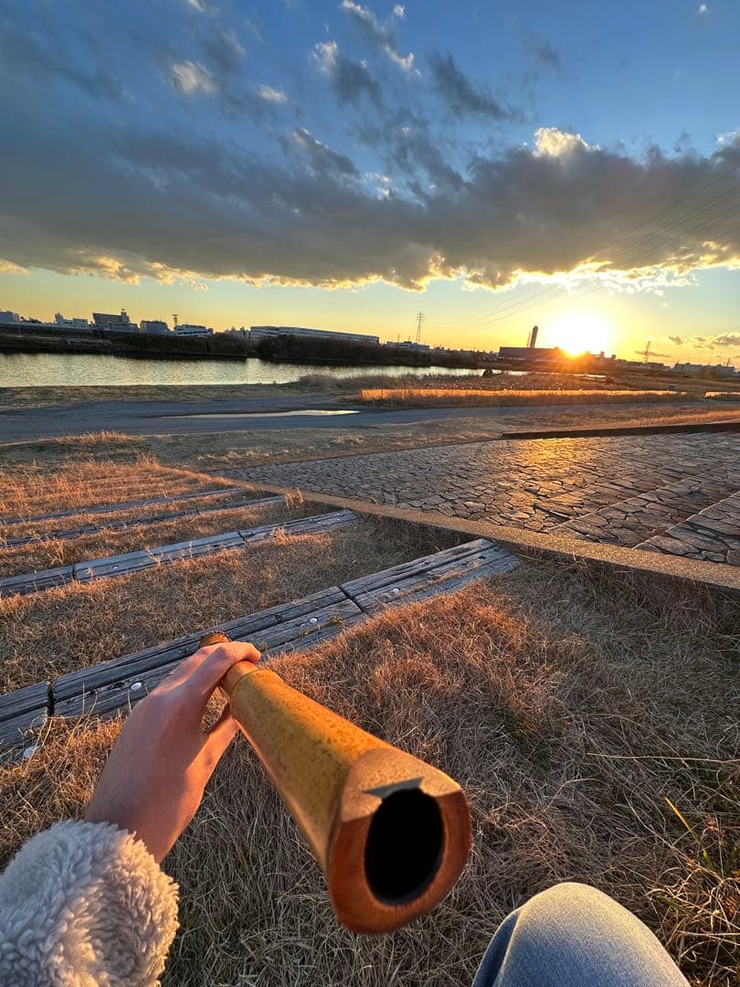 尺八　晏弘銘　ニツ判　2尺正寸管 + ソフトカバー