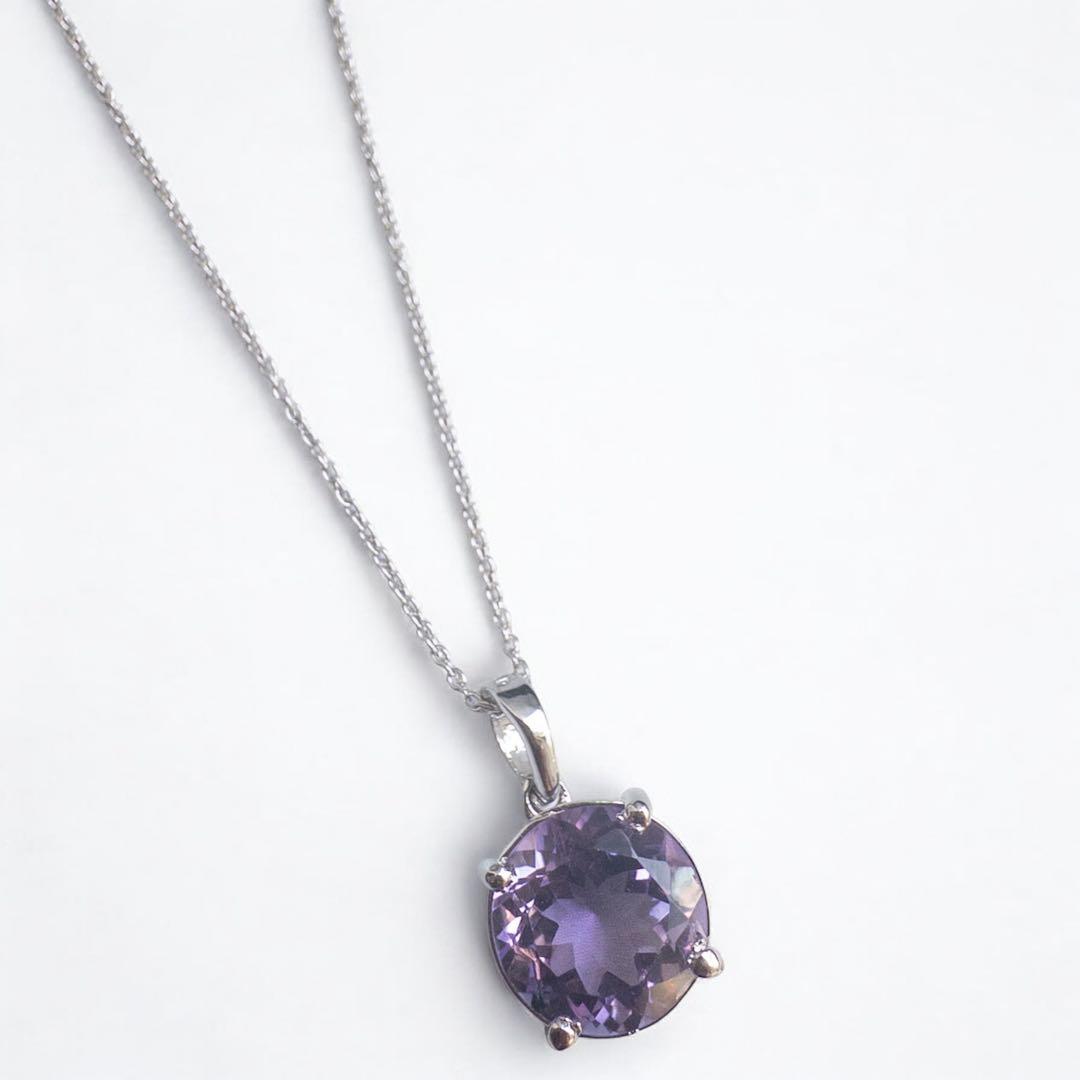No.672✨天然石✨アメジストのネックレス　Silver925