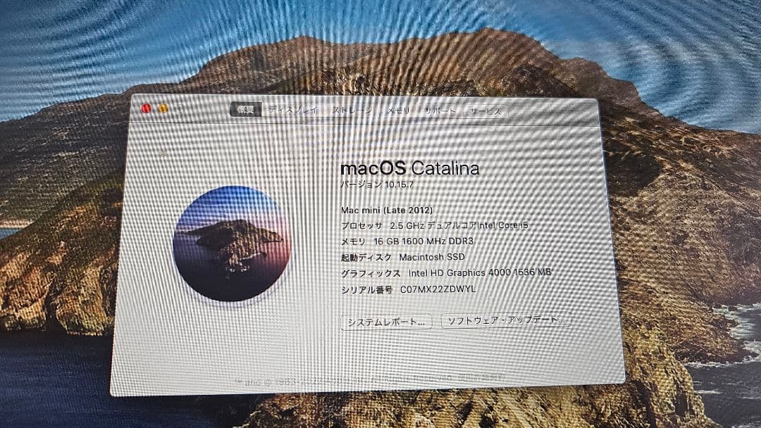 Mac mini (Late 2012) SSD:500GB メモリ:16GB