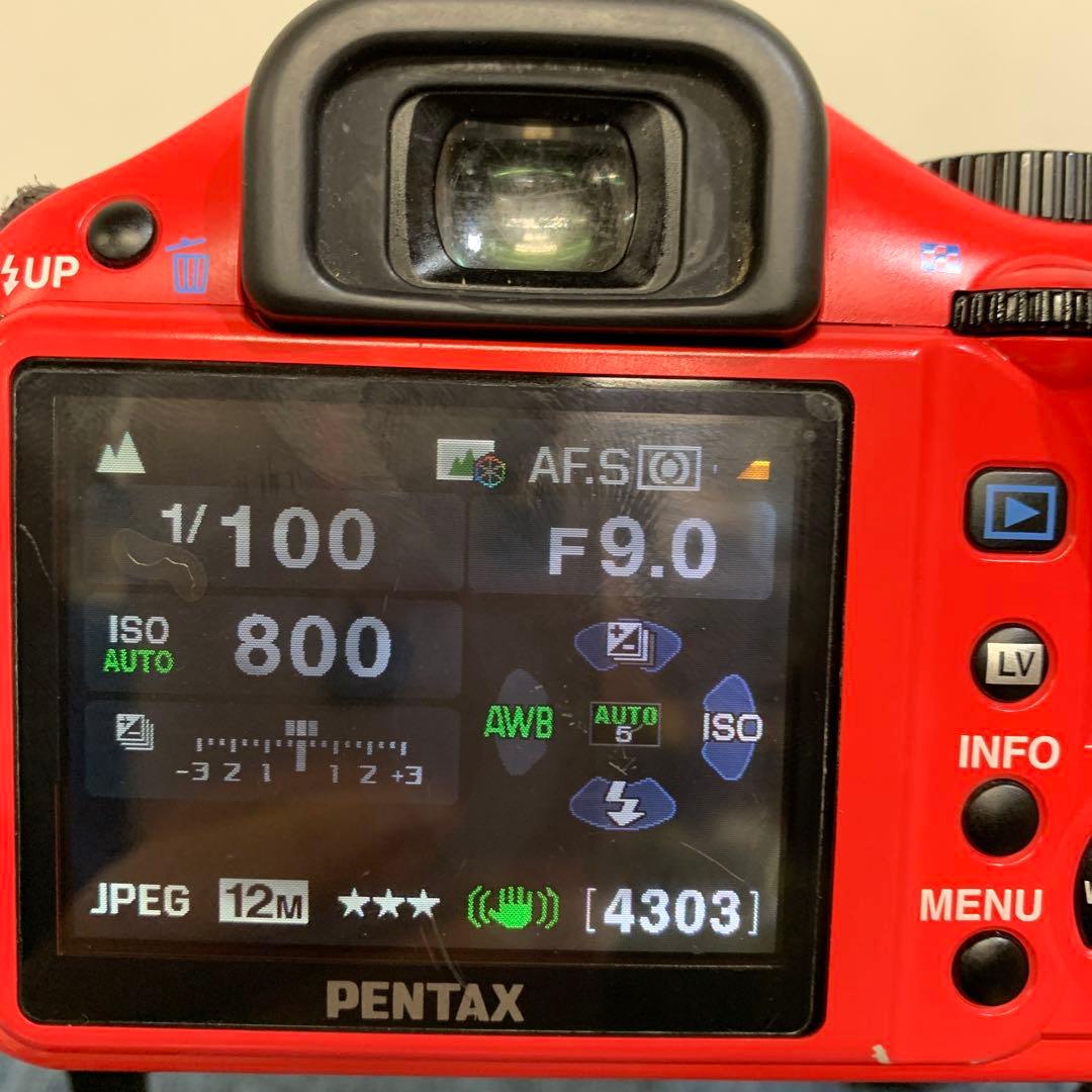 ペンタックス K-X デジタル一眼レフ カメラ レッド 赤