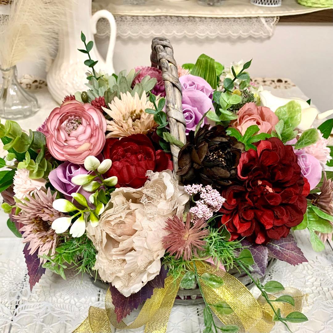 フラワーアレンジメント　『大人シック＆モダン』　フラワーギフト　お花インテリア