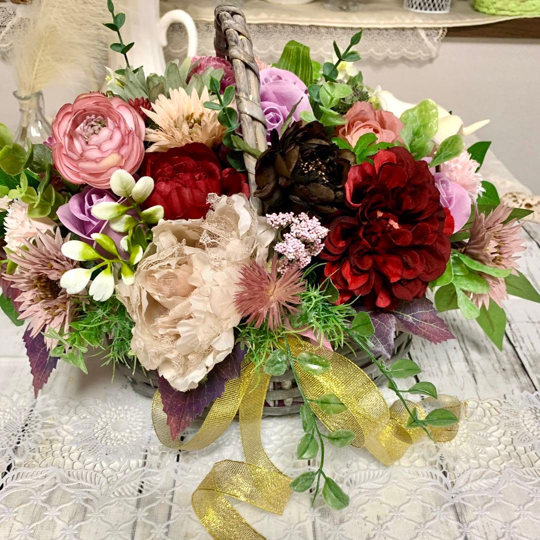 フラワーアレンジメント　『大人シック＆モダン』　フラワーギフト　お花インテリア