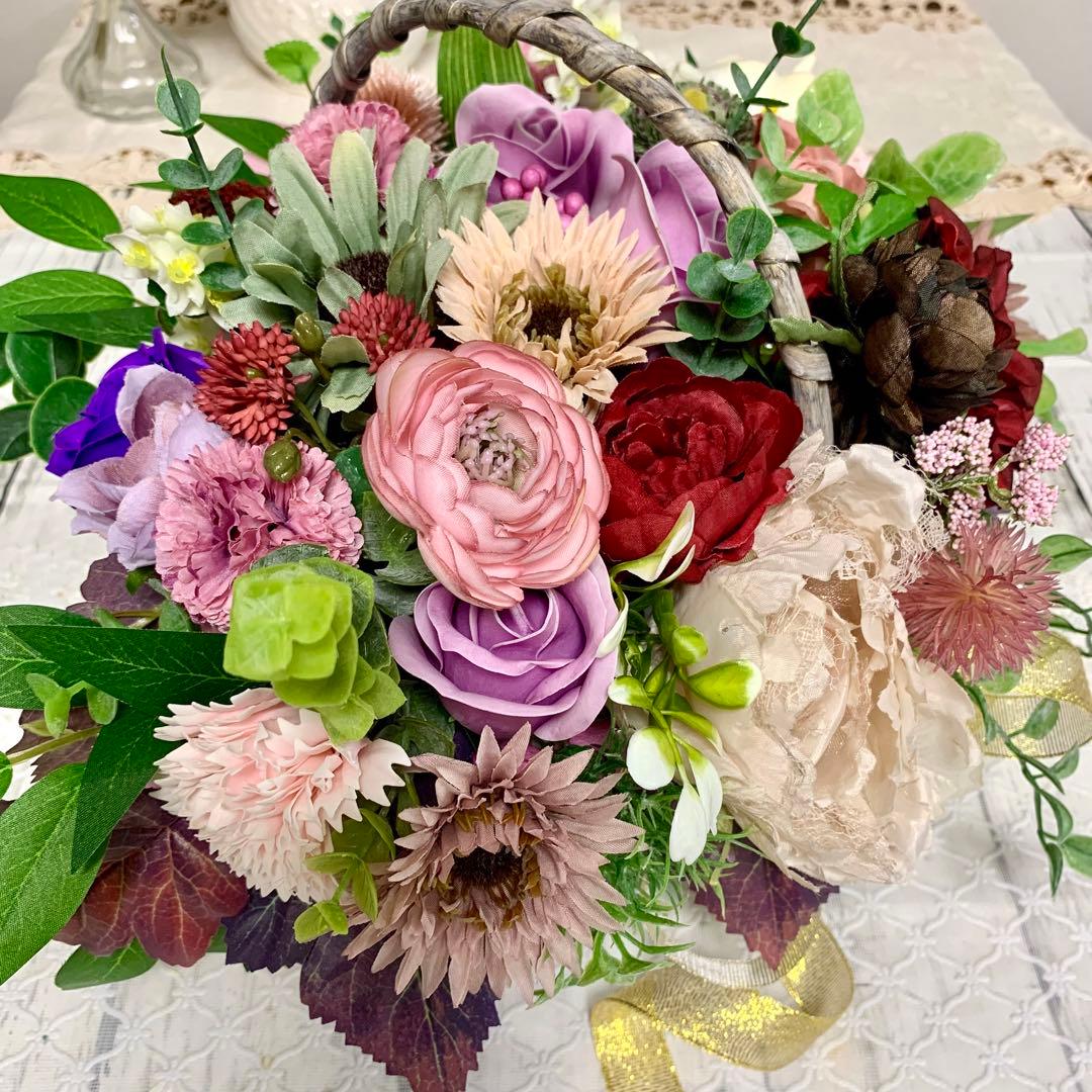 フラワーアレンジメント　『大人シック＆モダン』　フラワーギフト　お花インテリア