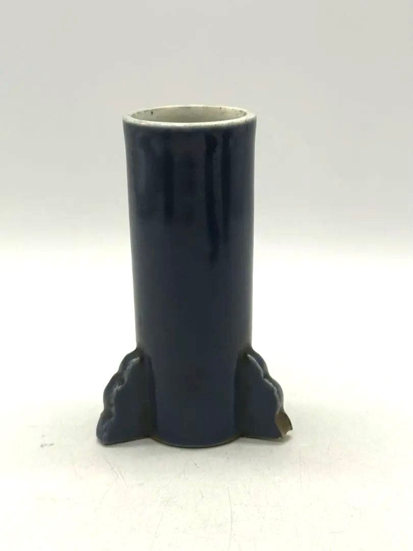 瑠璃釉　香筒　足付　霽藍　茶道具　送料込み251027