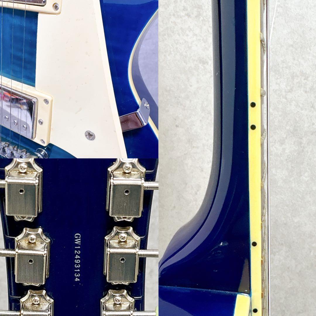 グラスルーツ ESP レスポール フレイムメイプル 虎杢目 青 ブルー ギター