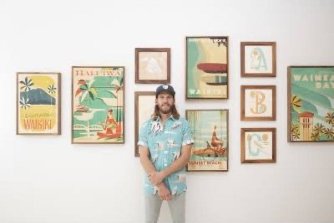 ktm様 ハワイ画家Nick Kucharニック カッチャーアート額付き6点