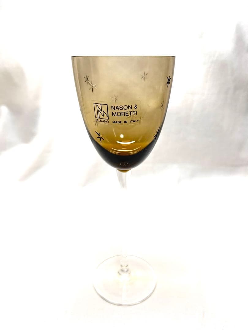 Nason & Moretti ライトブラウン ワイングラス 約19cm