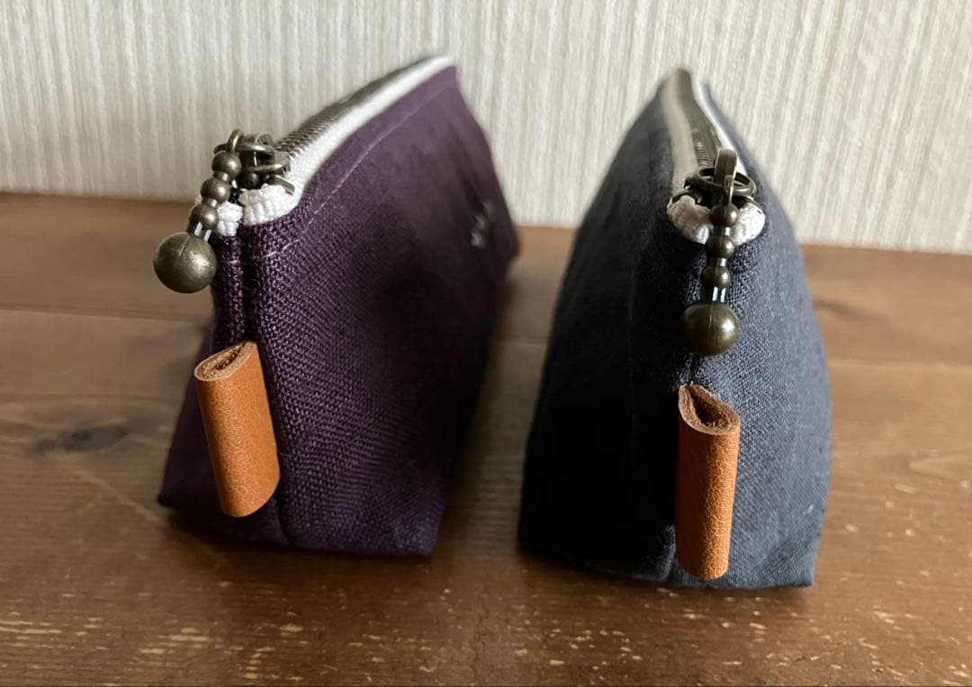 mugiさま専用 くったりぶどういろリネン シンプルペンポーチ 他2点