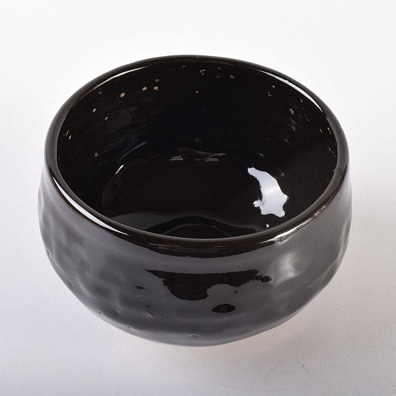 茶道具　二十六代加藤作助造　瀬戸黒茶碗　銘「冬ごもり」　共箱　V　7153