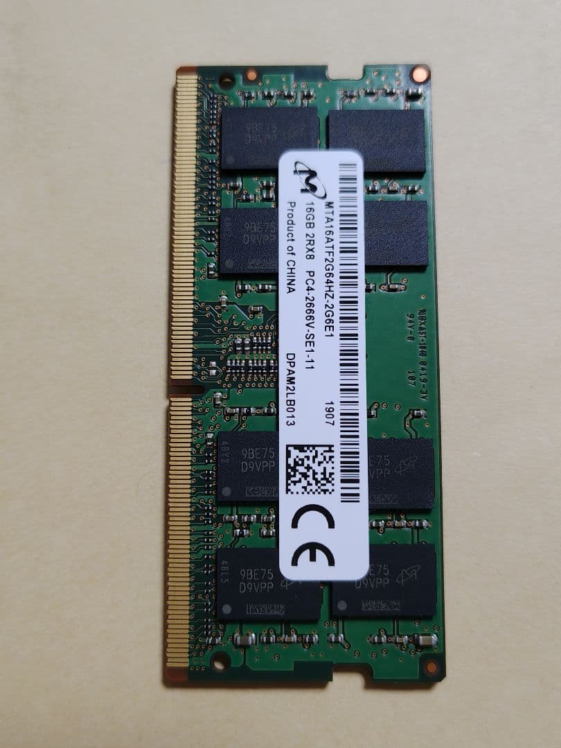 16GB DDR4 メモリ PC4-2666V