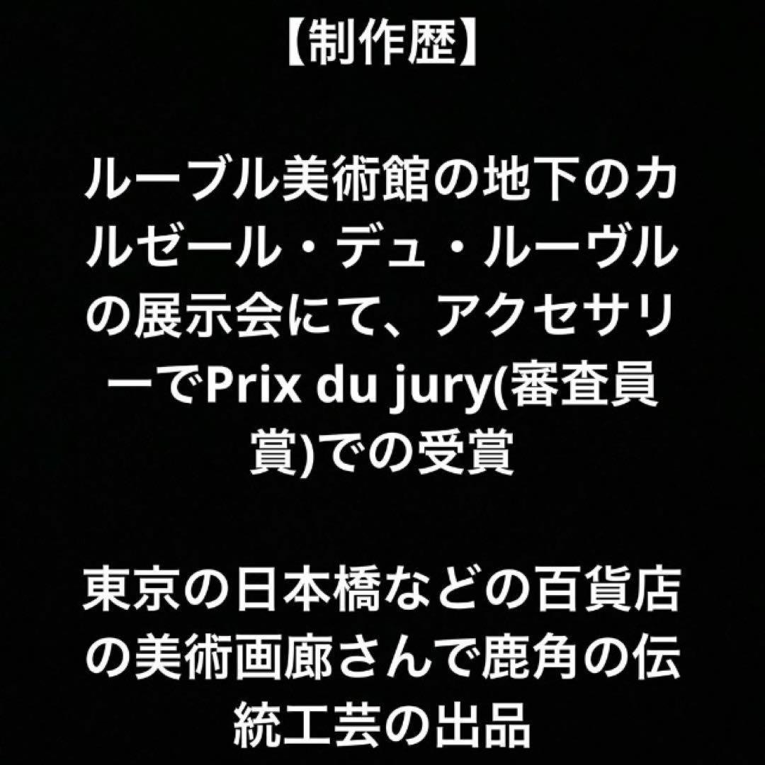 【種名　日本鹿の角】 手彫り帯留め　⭐️輝く瞳の兎王⭐️ ☆匿名☆