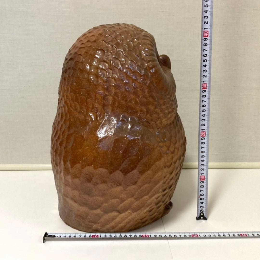 信楽焼 フクロウ 梟 鳥 陶器 大型 特大 和風 置物 インテリア レトロ