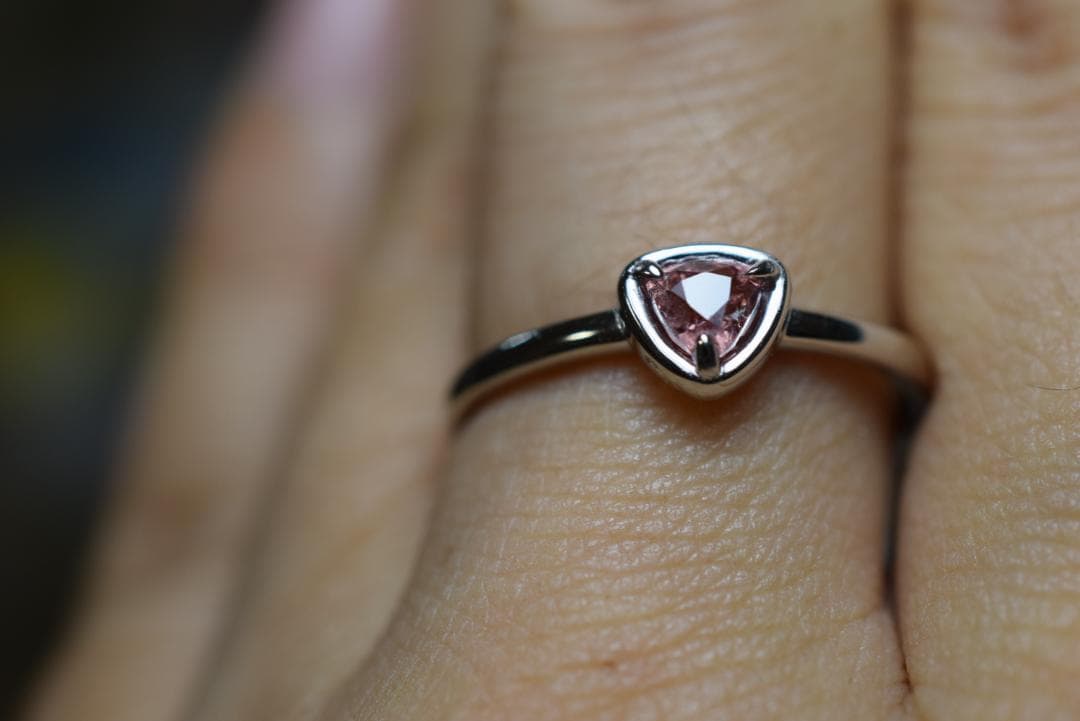 RG10-175 シルバー 非加熱 小豆色 スピネル リング フリーサイズ 指輪