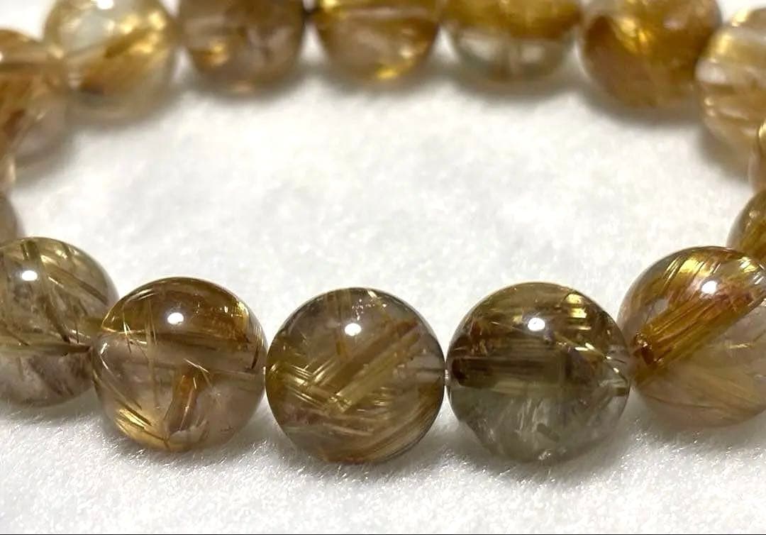 究極品質　天然石の王者　幻のナチュラルフュージョンタイチンルチルクォーツのブレス