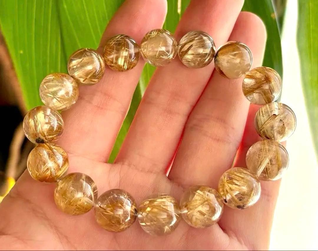 究極品質　天然石の王者　幻のナチュラルフュージョンタイチンルチルクォーツのブレス