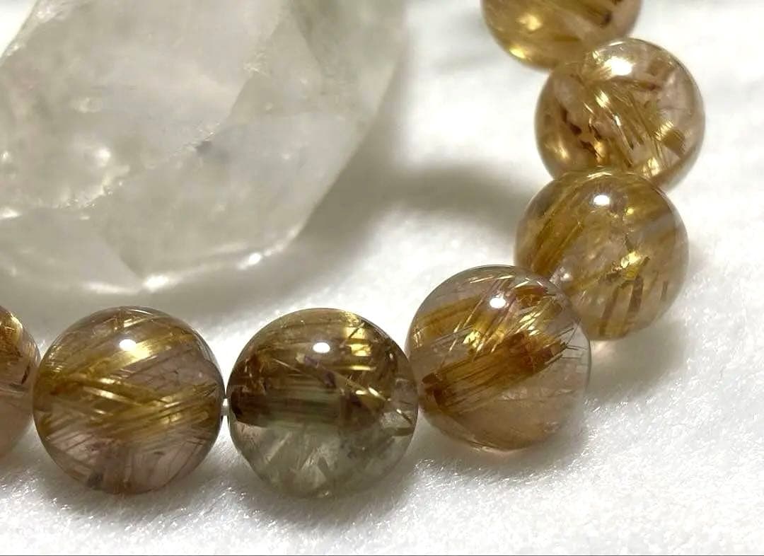 究極品質　天然石の王者　幻のナチュラルフュージョンタイチンルチルクォーツのブレス