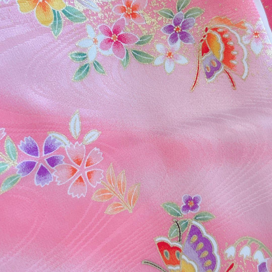 フルセット　七五三　３歳女の子　きもの　被布　長襦袢　小物　ピンク花柄　7045
