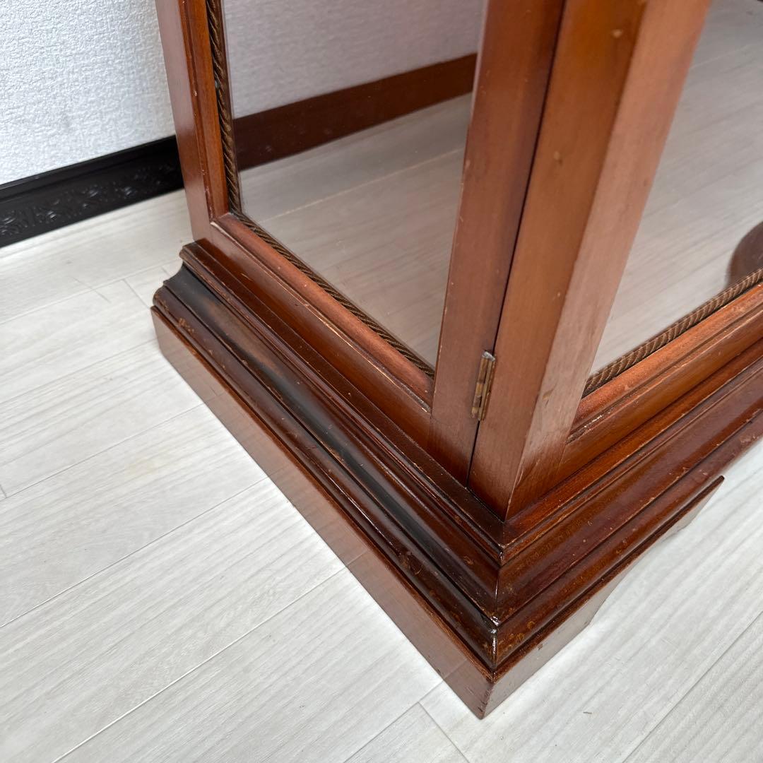 英国 アンティーク調 ガラス キャビネット キュリオケース 飾り棚 象嵌 i4※