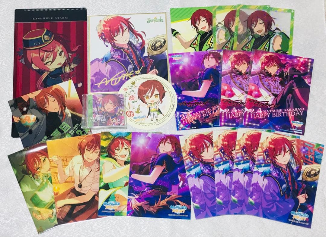 【逆先夏目】あんスタ おまんじゅう コスマス 缶バッジ 紙類 まとめ