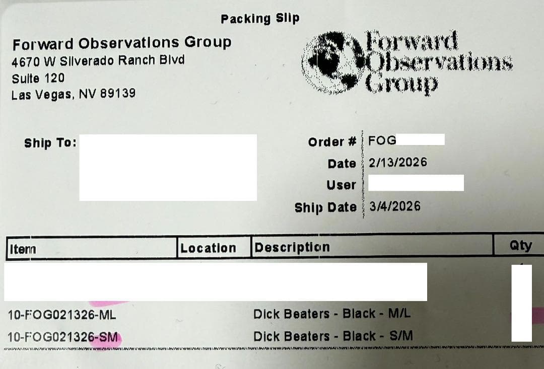 実物 Forward Observations Group グローブ Sサイズ