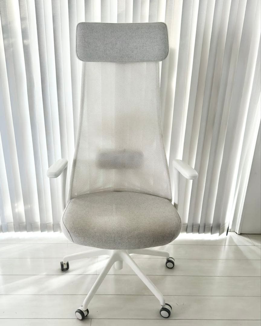 IKEA 昇降式 デスク ＆ パソコン チェア セット 白 ホワイト 疲労軽減