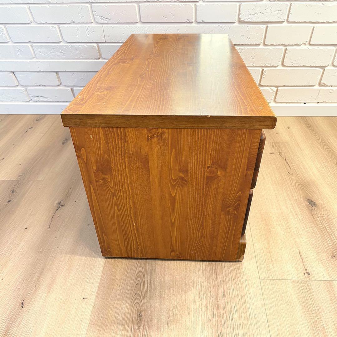 送料無料❣️ 木製チェスト 3段 引き出し収納 ローボード ナチュラル タイル張り