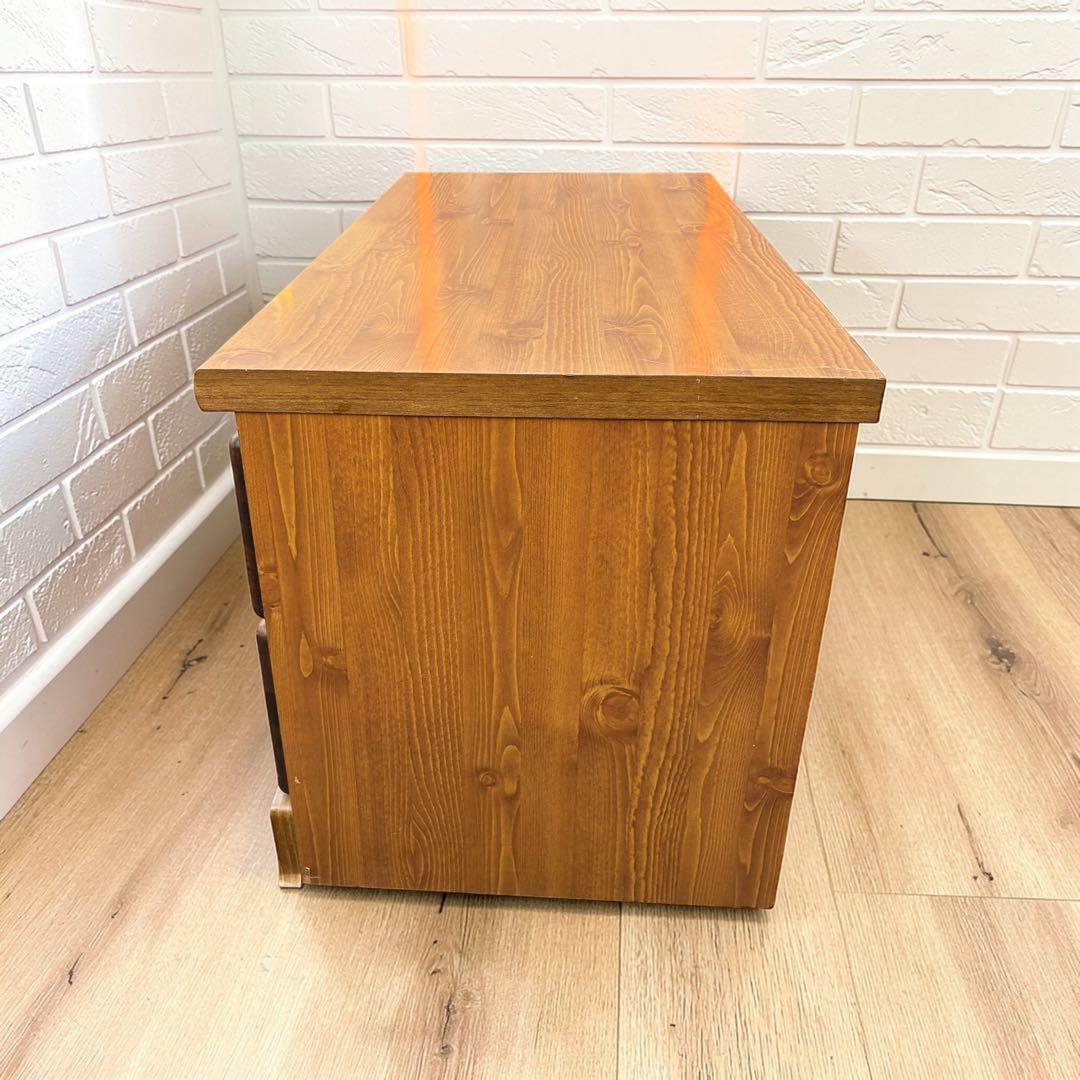 送料無料❣️ 木製チェスト 3段 引き出し収納 ローボード ナチュラル タイル張り