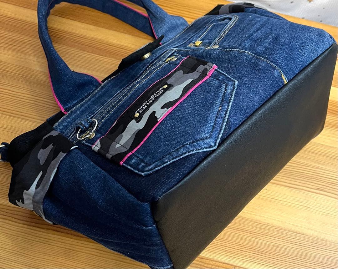 デニムリメイクバッグ（L）No.797☆ハンドバッグ　マザーズバッグ