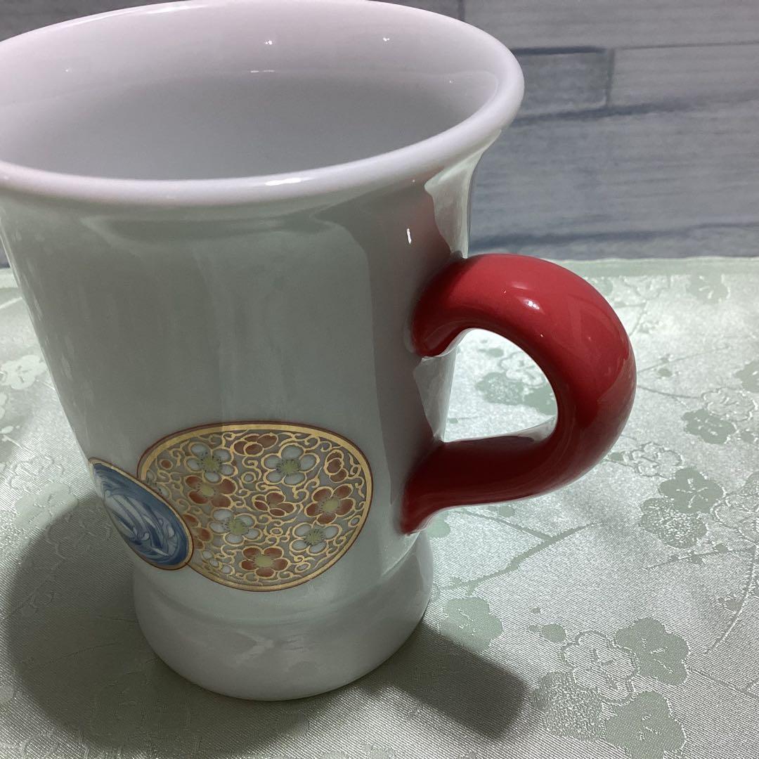 深川製磁 寿赤絵 チョコレートカップ　蓋付き角鉢