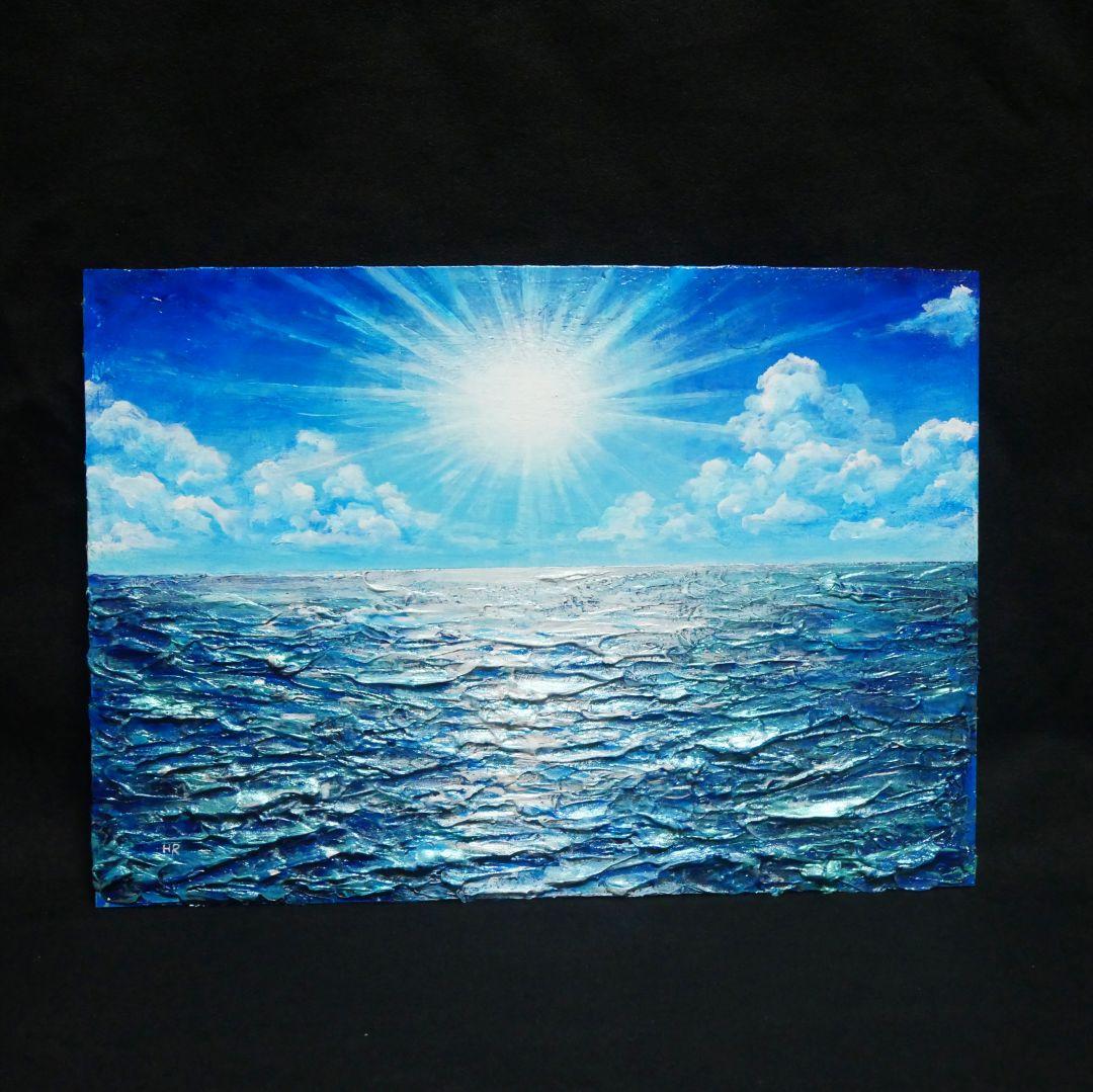 油絵 油彩 油彩画 絵 絵画 【輝きの海】