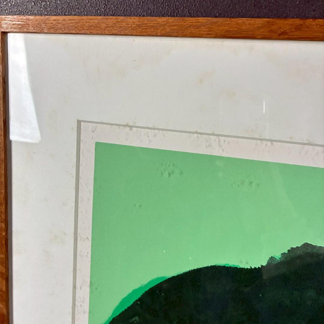 ウォレス・ティン「Green Cat」リトグラフ 印章有 丁雄泉 猫 ネコ