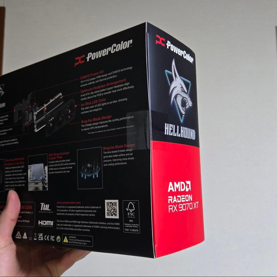 グラフィックボード・グラボ・ビデオカード PowerColor AMD Radeon RX9070XT HellHound