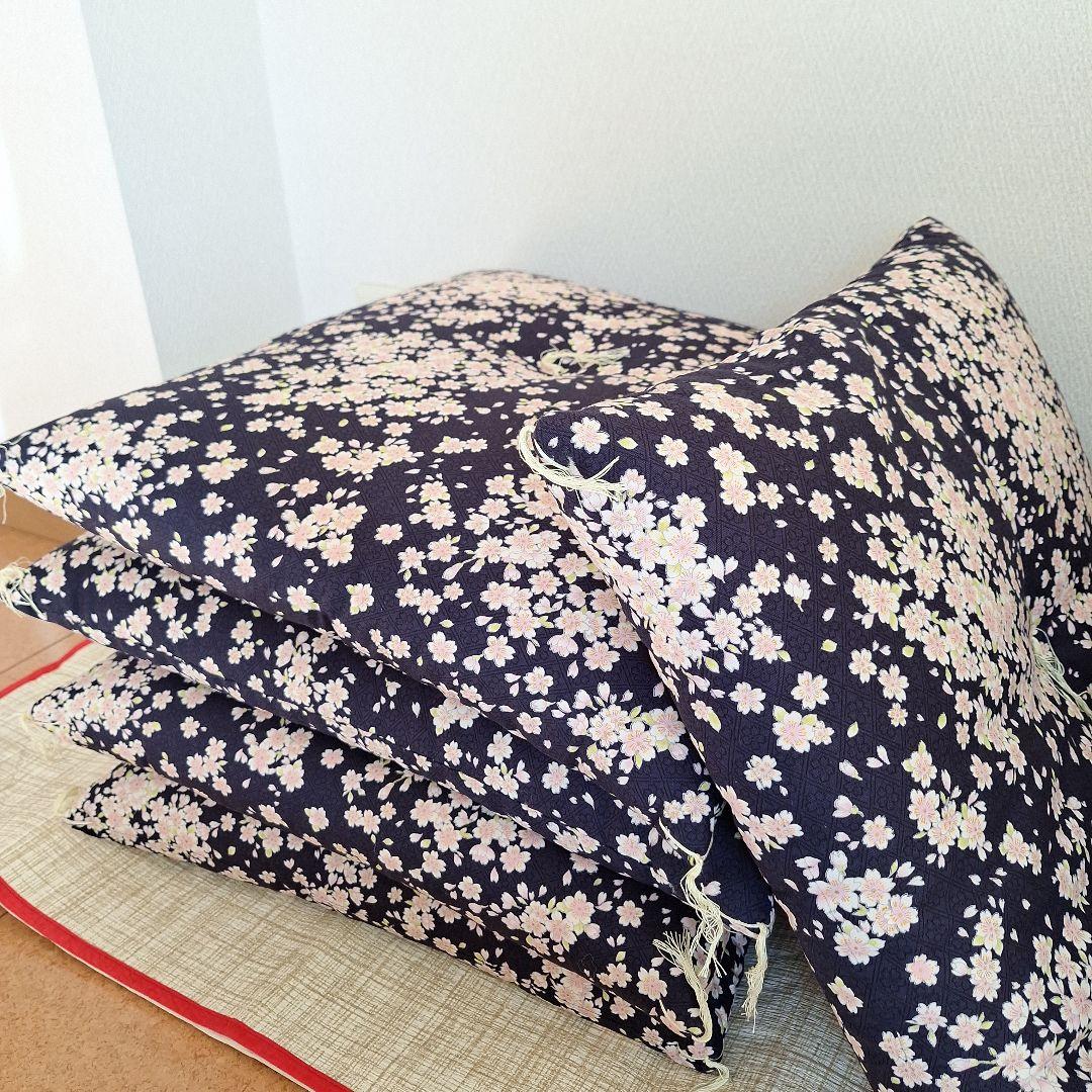 【美品】桜柄 座布団 5枚セット